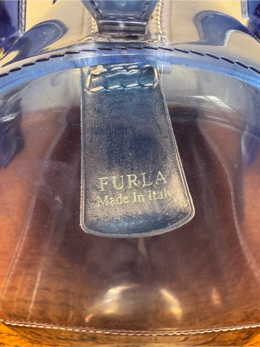 Furla Candy Bag Satchel Ombré Blue Translucent Jelly Boston Bag - Picture 5 of 14